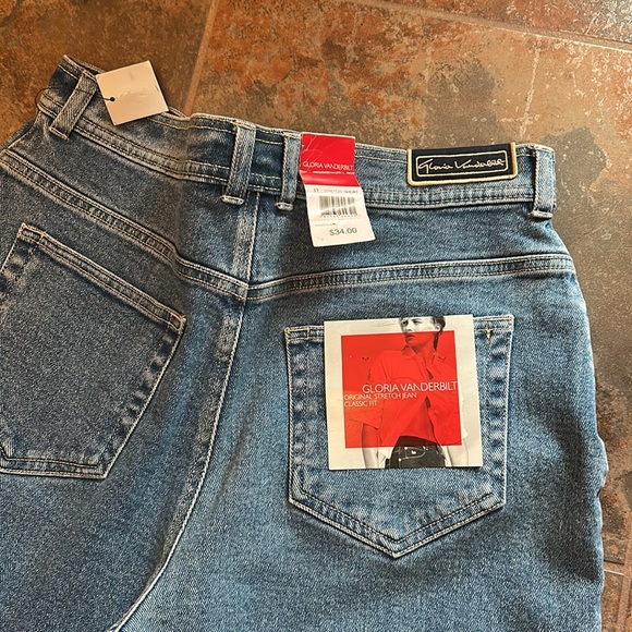 NWT NEW GLORIA VANDER BLUE JEANS 12 S women’s comf lycra! - Picture 2 of 6
